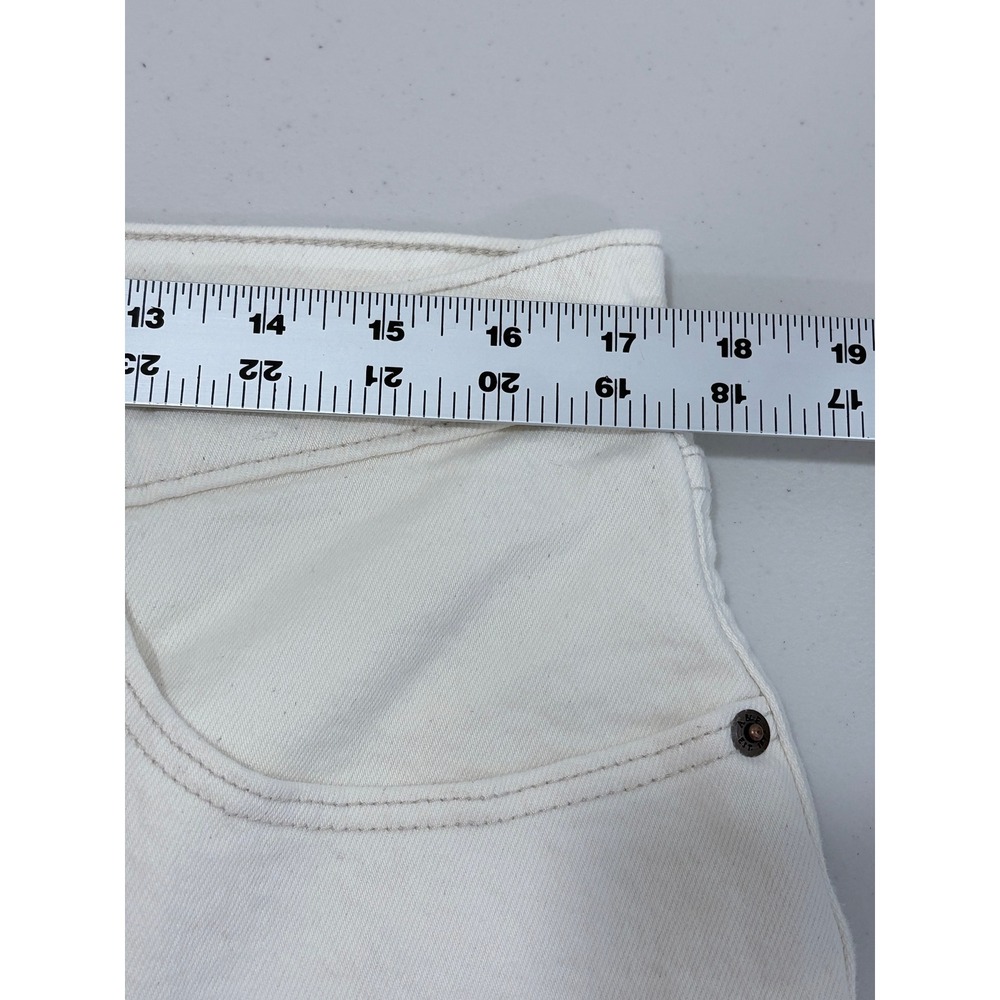 Abercrombie &‎ Fitch The 90s Relaxed Jean High Rise Cream Raw Hem 32 / 14 Short - Picture 7 of 9